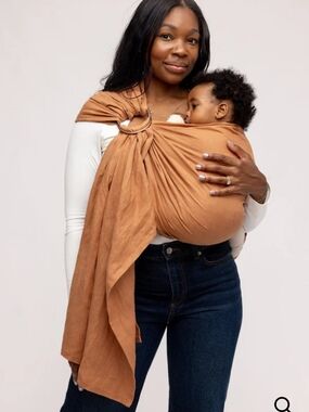 WildBird Linen Ring Sling Carrier - Tan Brown